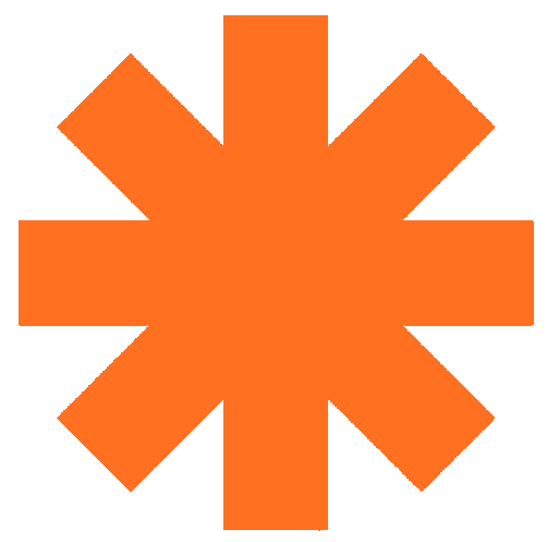 Orange Eight-Pointed Star Solid